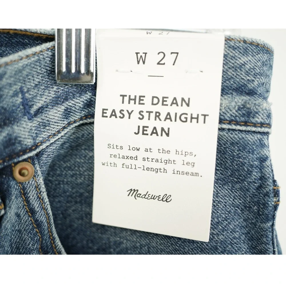 Madewell The Dean Easy Straight Jeans Womens 27x31 Blue Shibori Wash NWT $168 - Picture 9 of 9